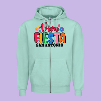 Viva Fiesta San Antonio Zipper Hoodie Designed By Jahusdesignshop