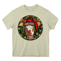 Mossy Longhorn Cow Christmas Heavy Core Tee - RanaPortraitStore