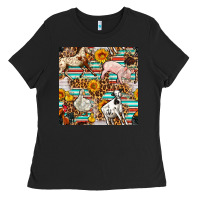 Black Western Leopard Farm Animals Seamless Pattern Ladies Tee - FaDigitalArtStudio