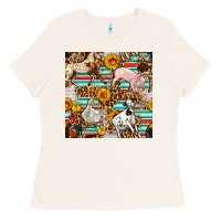 Bone Western Leopard Farm Animals Seamless Pattern Ladies Tee - FaDigitalArtStudio
