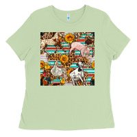 Matcha Western Leopard Farm Animals Seamless Pattern Ladies Tee - FaDigitalArtStudio