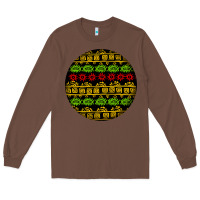 Chestnut african masks round earrings Long Sleeve Tee - BundleAndBundleShop