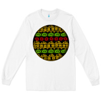 White african masks round earrings Long Sleeve Tee - BundleAndBundleShop