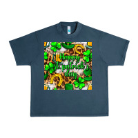 Midnight Navy Happy St. Patrick's Day pattern digital paper Urban Heavy Tee - BundleAndBundleShop