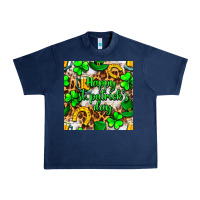 Navy Happy St. Patrick's Day pattern digital paper Urban Heavy Tee - BundleAndBundleShop
