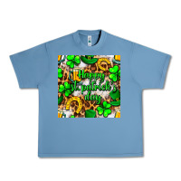 Pebble Blue Happy St. Patrick's Day pattern digital paper Urban Heavy Tee - BundleAndBundleShop