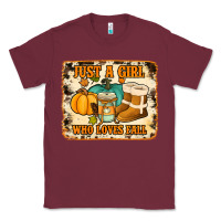 Burgundy just a girl who loves fall cowhide background Classic Tee - Jasminsmagicworld