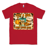 Just A Girl Who Loves Fall Cowhide Background Classic Tee | Teevron