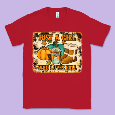 Just A Girl Who Loves Fall Cowhide Background Classic Tee Designed By Jasminsmagicworld