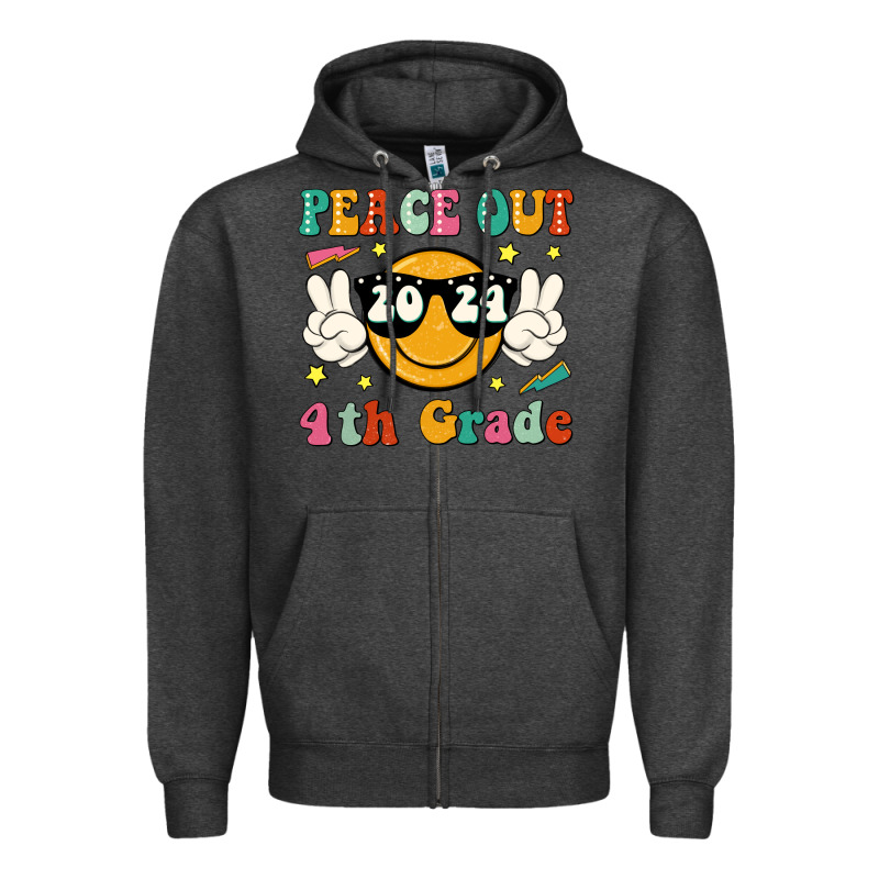 Peace Out 2024 4th Grade Zipper Hoodie by JahusDesignShop | Teevron