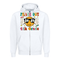 White peace out 2024 4th grade Zipper Hoodie - JahusDesignShop