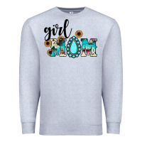 Heather Grey girl mom Premium Sweatshirt - JahusDesignShop