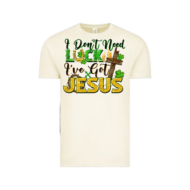 I Don't Need Luck I've Got Jesus St. Patricks Day Vintage Tee by FaDigitalArtStudio | Teevron