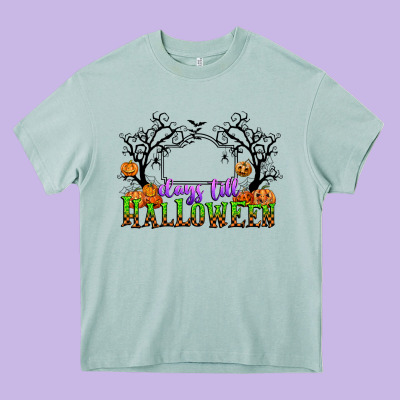 Days Till Halloween Heavy Core Tee Designed By Cowgirlartshop