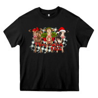 Black Merry Christmas Y'all Heifers Heavy Core Tee - RanaPortraitStore