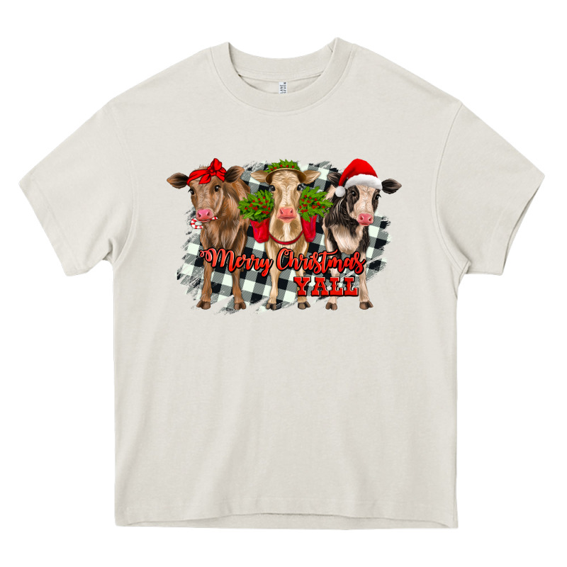 Merry Christmas Y'all Heifers Heavy Core Tee by RanaPortraitStore | Teevron