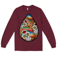 Burgundy mexican teardrop  2 Long Sleeve Tee - BundleAndBundleShop