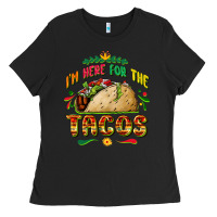 Black I'm here for the tacos Ladies Tee - FaDigitalArtStudio