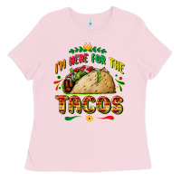 Bubblegum Pink I'm here for the tacos Ladies Tee - FaDigitalArtStudio