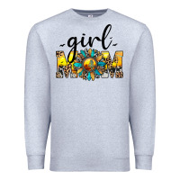 Heather Grey girl mom Premium Sweatshirt - JahusDesignShop