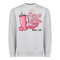Heather Grey jesus fills my cup Heavyweight Sweatshirt - JahusDesignShop