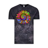 Cloud Black tie dye sunflower Vintage Tee - RanaPortraitStore