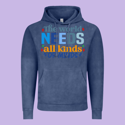 The World Needs All Kinds Of Minds Vintage Hoodie Designed By Cowhidedigitalart
