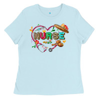 Baby Blue Cinco de mayo Nurse Ladies Tee - FaDigitalArtStudio