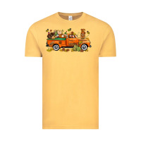 Vintage Mustard thanksgiving truck with gnome bbs Vintage Tee - BundleAndBundleShop