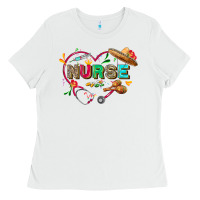 White Cinco de mayo Nurse Ladies Tee - FaDigitalArtStudio