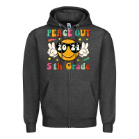 Charcoal Heather peace out 2024 5th grade Zipper Hoodie - JahusDesignShop
