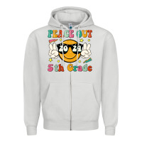 Dove Grey peace out 2024 5th grade Zipper Hoodie - JahusDesignShop
