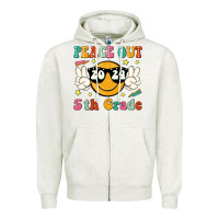 Oatmeal Heather peace out 2024 5th grade Zipper Hoodie - JahusDesignShop