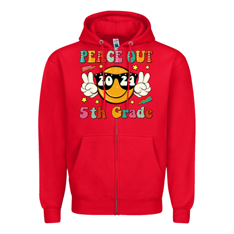 Peace Out 2024 5th Grade Zipper Hoodie by JahusDesignShop | Teevron