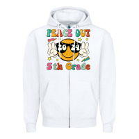 White peace out 2024 5th grade Zipper Hoodie - JahusDesignShop