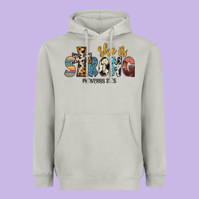 She İs Strong Proverbs 31 25 Heavyweight Hoodie Designed By Jahusdesignshop