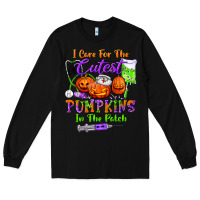 Black i care for the cutest pumpkins in the patch Long Sleeve Tee - BundleAndBundleShop