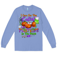 Colony Blue i care for the cutest pumpkins in the patch Long Sleeve Tee - BundleAndBundleShop