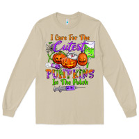 Mushroom i care for the cutest pumpkins in the patch Long Sleeve Tee - BundleAndBundleShop