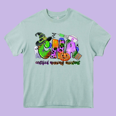 Cna Certified Nursing Assistant Halloween Heavy Core Tee Designed By Cowgirlartshop