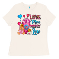 Bone Love More Worry Less Valentines Day Cold Drink Ladies Tee - FaDigitalArtStudio