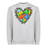 Heather Grey autism heart Heavyweight Sweatshirt - JahusDesignShop