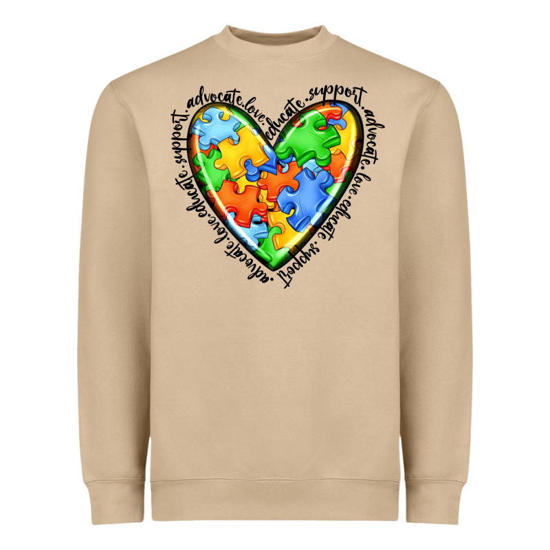 Autism Heart Heavyweight Sweatshirt by JahusDesignShop | Teevron