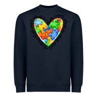 Navy autism heart Heavyweight Sweatshirt - JahusDesignShop