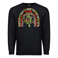 Black christmas cactus rainbow Premium Sweatshirt - JahusDesignShop