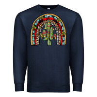 Navy christmas cactus rainbow Premium Sweatshirt - JahusDesignShop