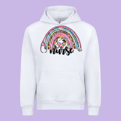 Western Nurse Rainbow Urban Hoodie Designed By Ranaportraitstore
