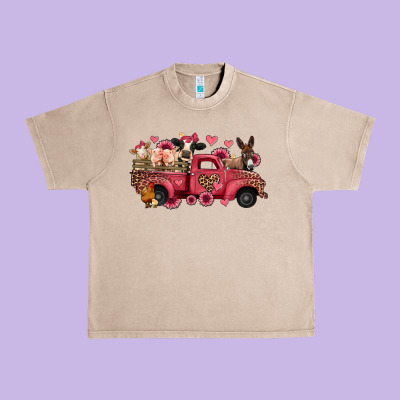 Valentines Day Leopard Farm Animals Truck Urban Heavy Tee Designed By Jasminsmagicworld