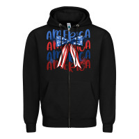Black america ribbon Zipper Hoodie - JahusDesignShop