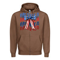 Chestnut america ribbon Zipper Hoodie - JahusDesignShop